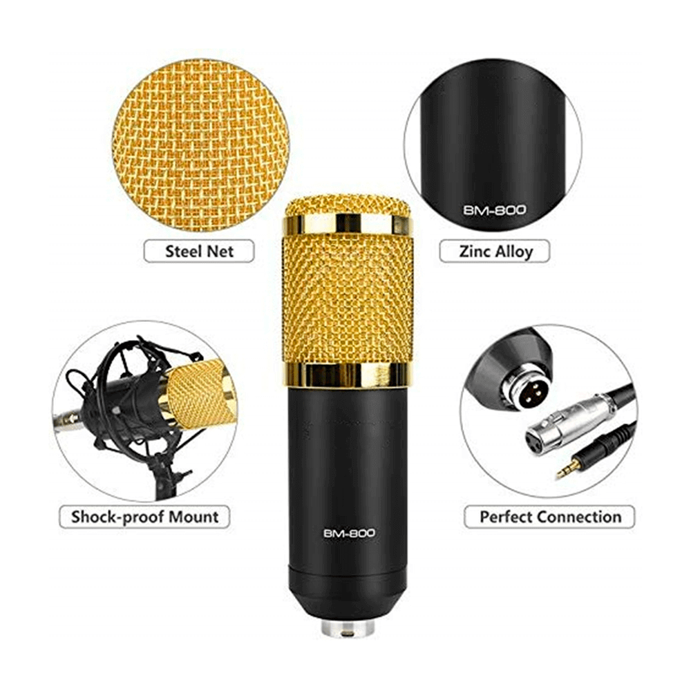 Micrófono Profesional BM-800 para Estudio Condensador Antipop - Imagen 3